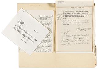 Dunham, Katherine (1909-2006) Large Archive of Material from her Attorney, circa 1951-1953.